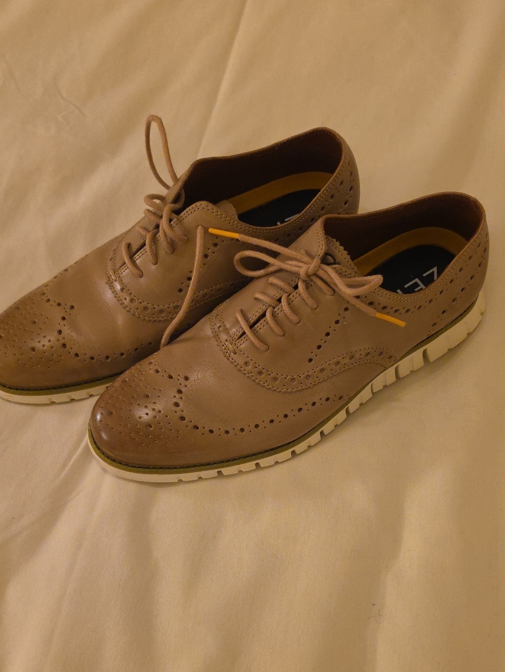 Cole Haan Zero Grand Wingtip Derby in Tan with Lightweight Sole